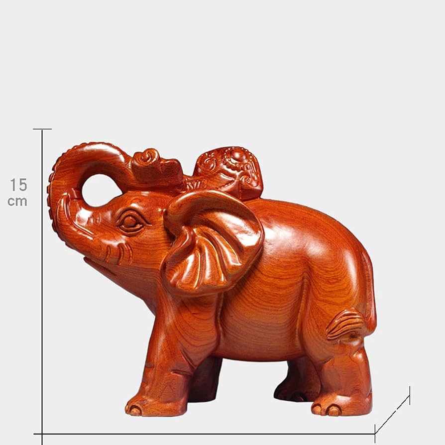 Amazon.co.jp: 風水置物 象の置物 木彫り 一対 エレファント